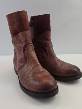 Umberto Raffini Brown Leather Boots Womens EU 38 US 7 Distressed Made In Portuga